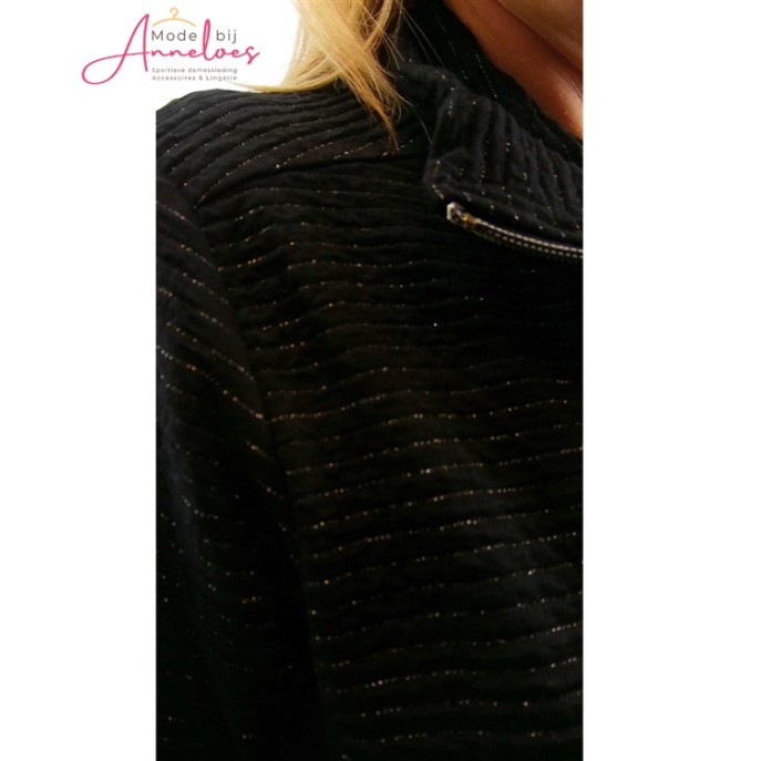 Dreamstar Vest Anais streep glitter Zwart